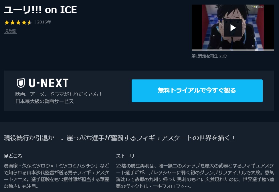 ユーリ On Iceのアニメ動画を全話無料視聴できるサイトまとめ 午後のアニch アニメの動画情報や考察まとめ