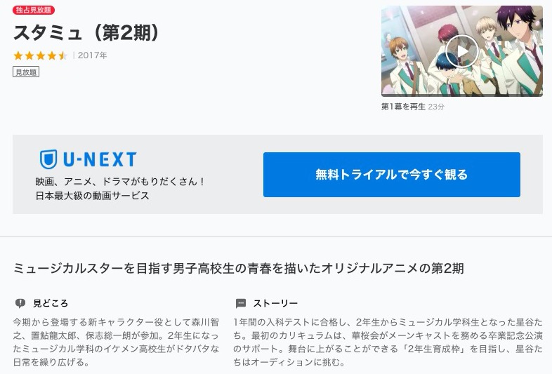 スタミュ ２期 のアニメ動画を全話無料視聴できるサイトまとめ 午後のアニch アニメの動画情報や考察まとめ