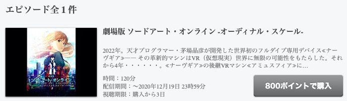 映画 劇場版 ソードアート オンライン オーディナル スケール の動画を無料フル視聴できるサイトまとめ 午後のアニch アニメの動画情報や考察まとめ