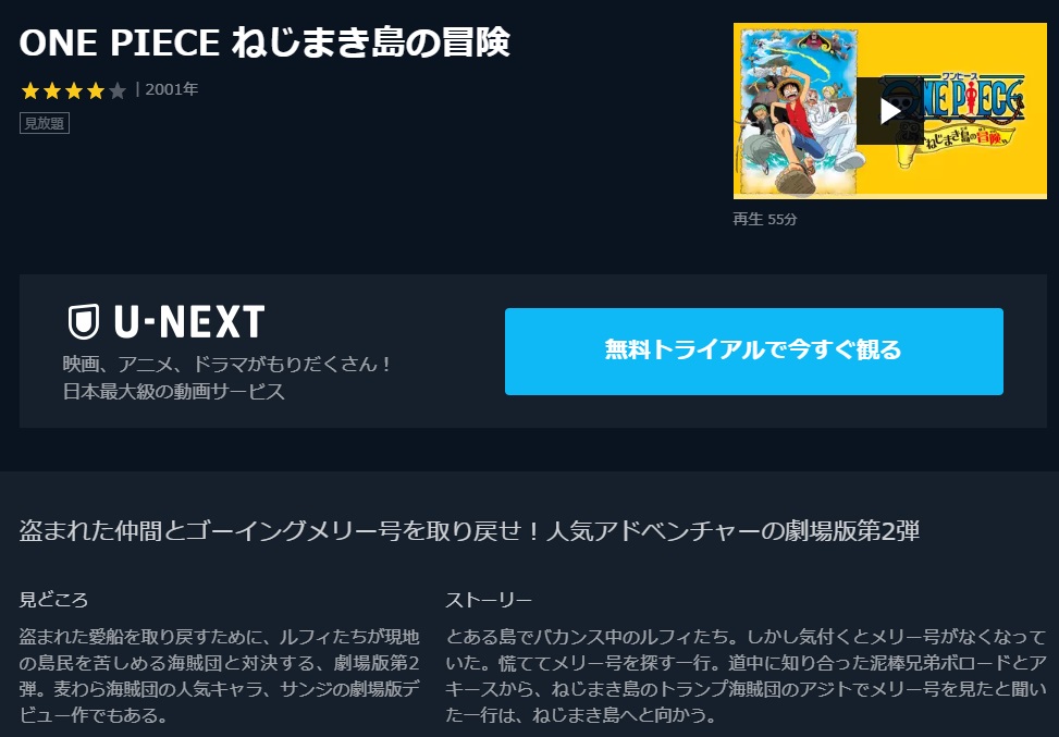 ワンピースねじまき島の冒険の動画を無料フル視聴できるサイトまとめ 午後のアニch アニメの動画情報や考察まとめ