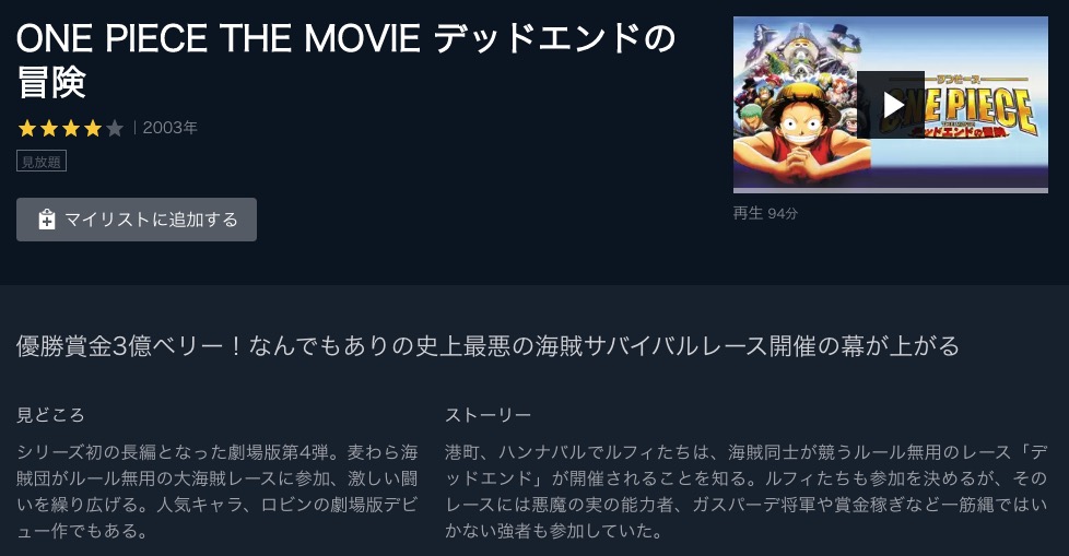 映画 ワンピースthe Movieデッドエンドの冒険の動画を無料フル視聴できるサイトまとめ 午後のアニch アニメの動画情報や考察まとめ