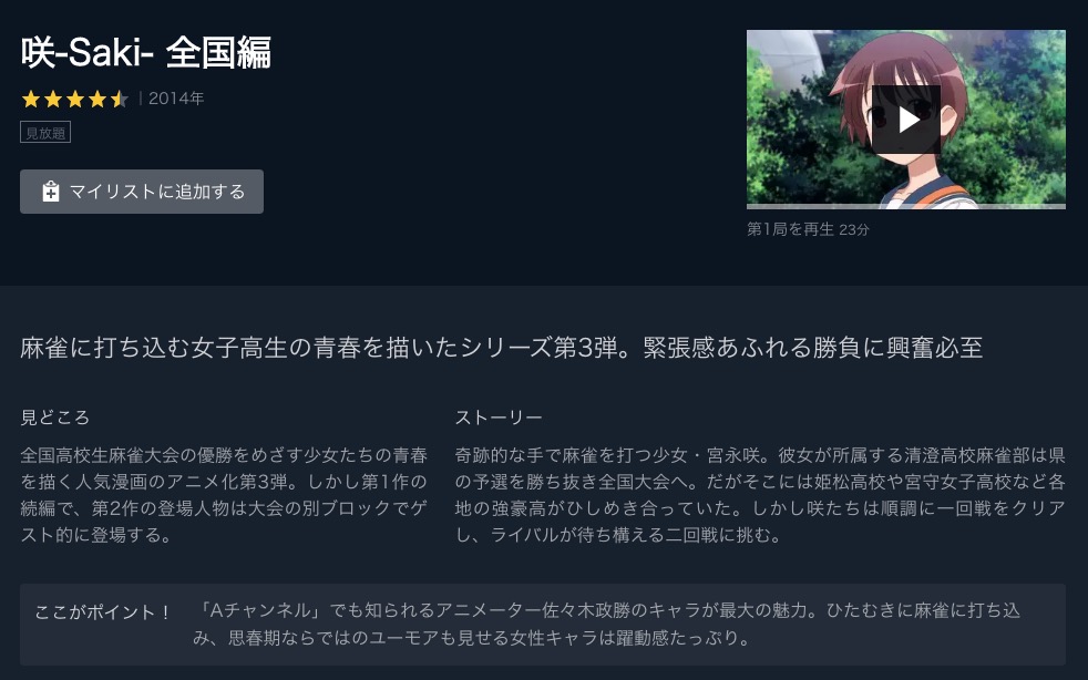 咲 Saki 全国編のアニメ動画を全話無料視聴できるサイトまとめ 午後のアニch アニメの動画情報や考察まとめ