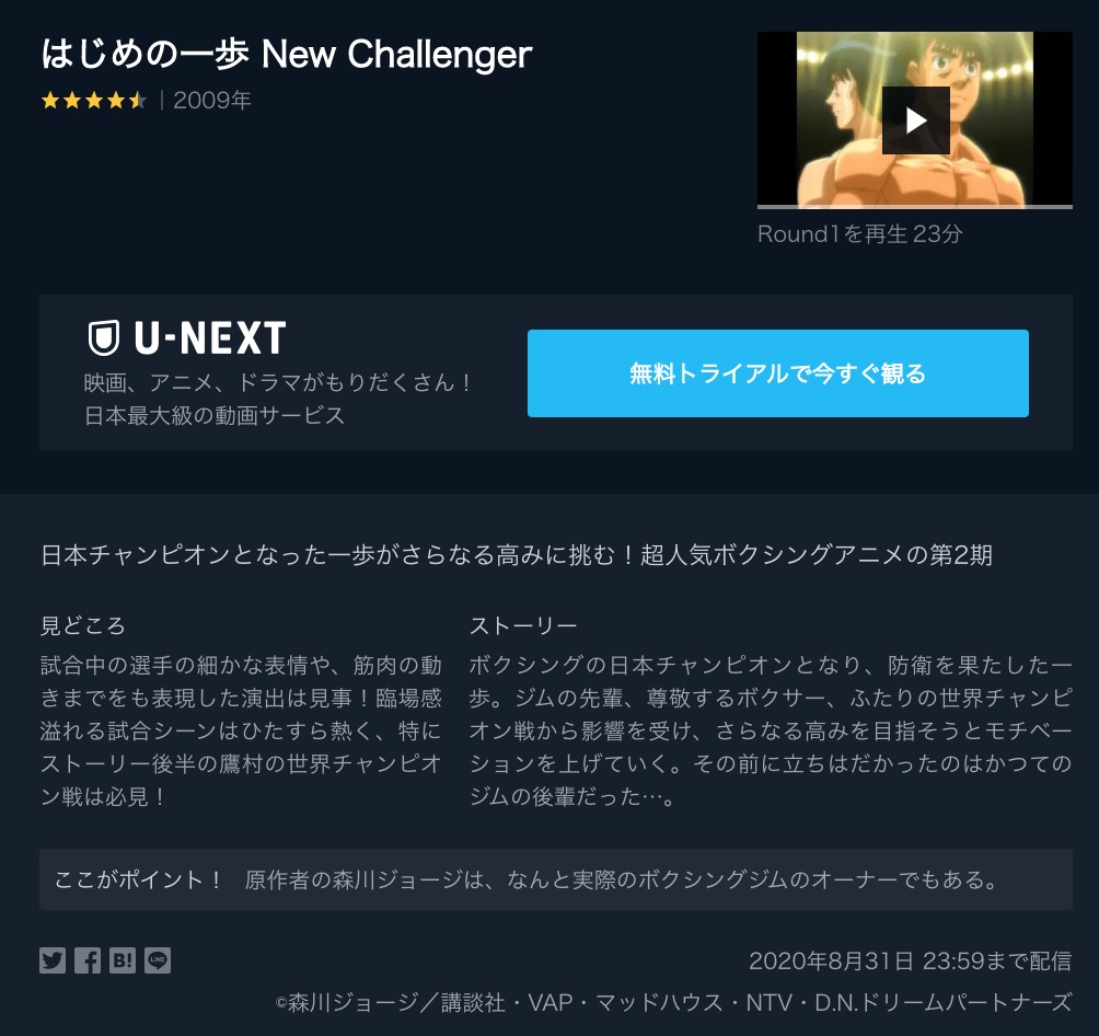 はじめの一歩 New Challenger 2期 のアニメ動画を全話無料視聴できるサイトまとめ 午後のアニch アニメの動画情報や考察まとめ