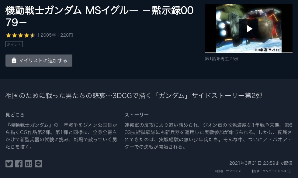 機動戦士ガンダム Ms Igloo 黙示録0079 のアニメ動画を全話無料視聴できるサイトまとめ 午後のアニch アニメの動画情報や考察まとめ